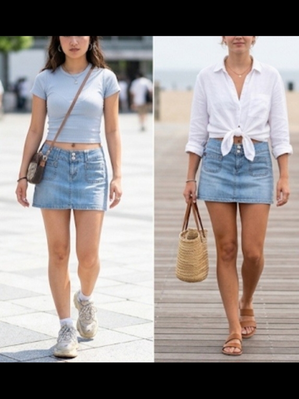 Jordache Light Blue Denim Mini Skirt